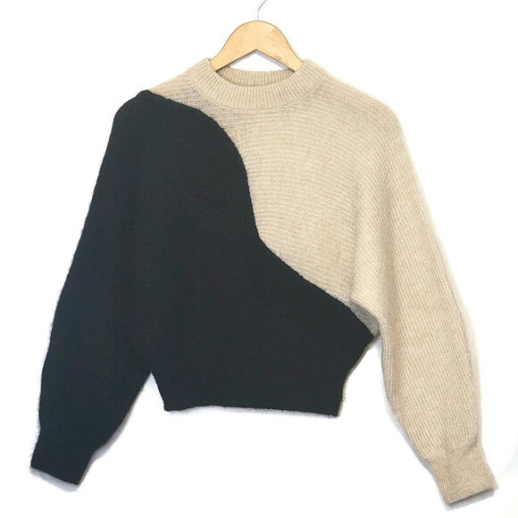 And Other Stories Yin Yang Colorblock Alpaca Wool Crew Neck Sweater Size XS - Picture 16 of 16